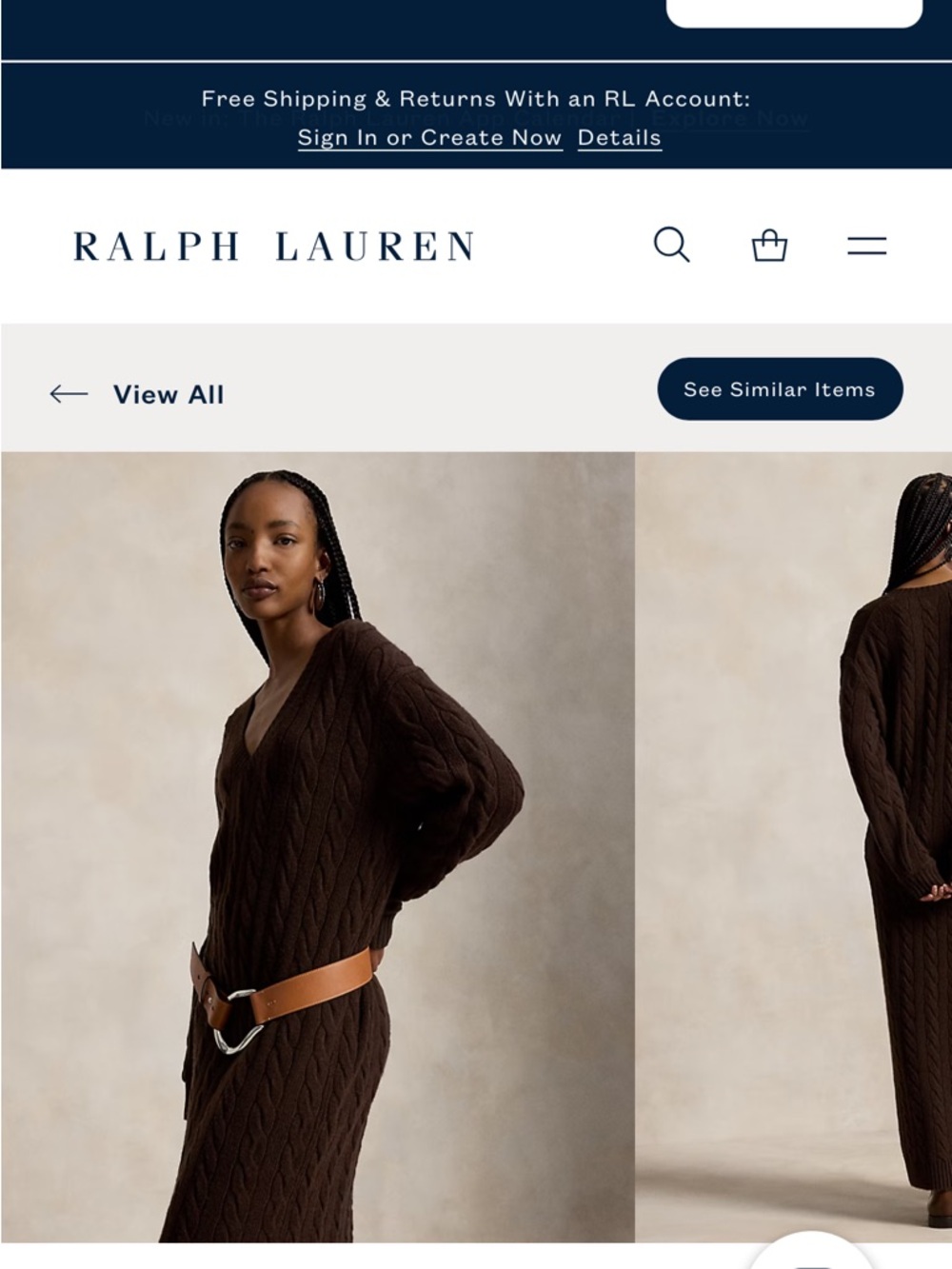 NWT! $598 Ralph Lauren Grey Cable Knit V-Neck Sweater Dress! Size XL! Gorgeous!